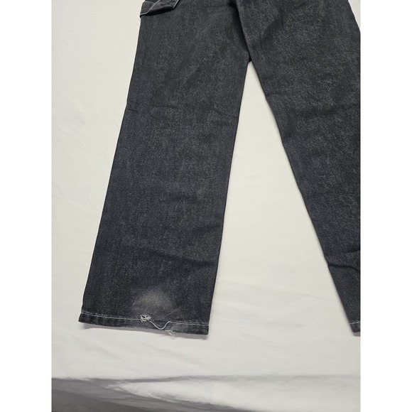 Rsq Y2k Baggy Mens Dark Black Denim Jeans Size 26x30 Carpenter - Picture 12 of 15